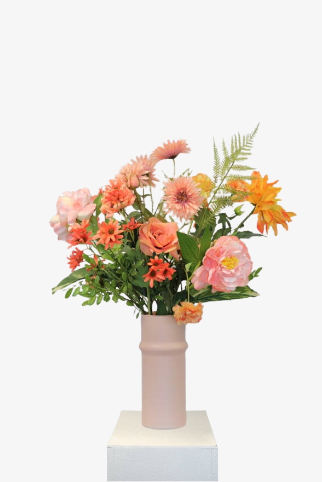 Kunstbloemen boeket Peachy Sunset
