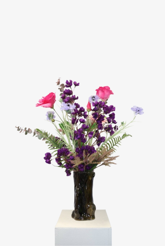 Kunstbloemen boeket Purple Bliss medium